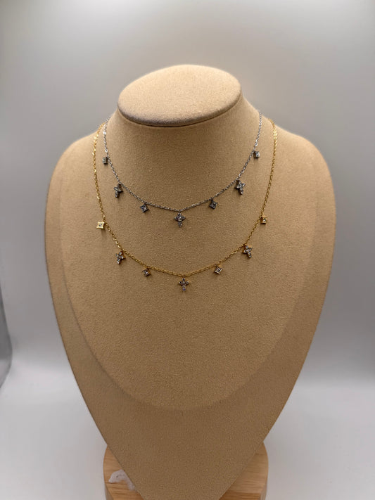 Girocollo micro croci diamond