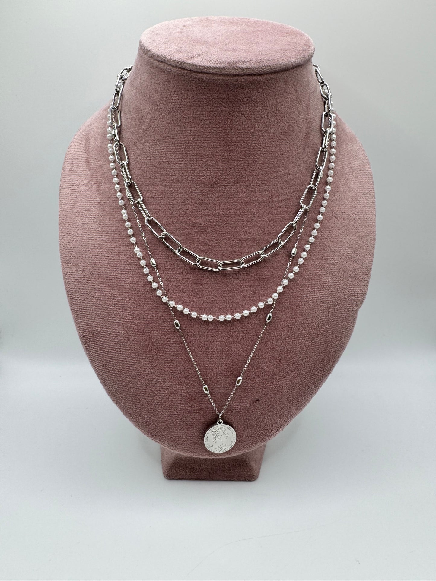 Collana 3 fili moneta