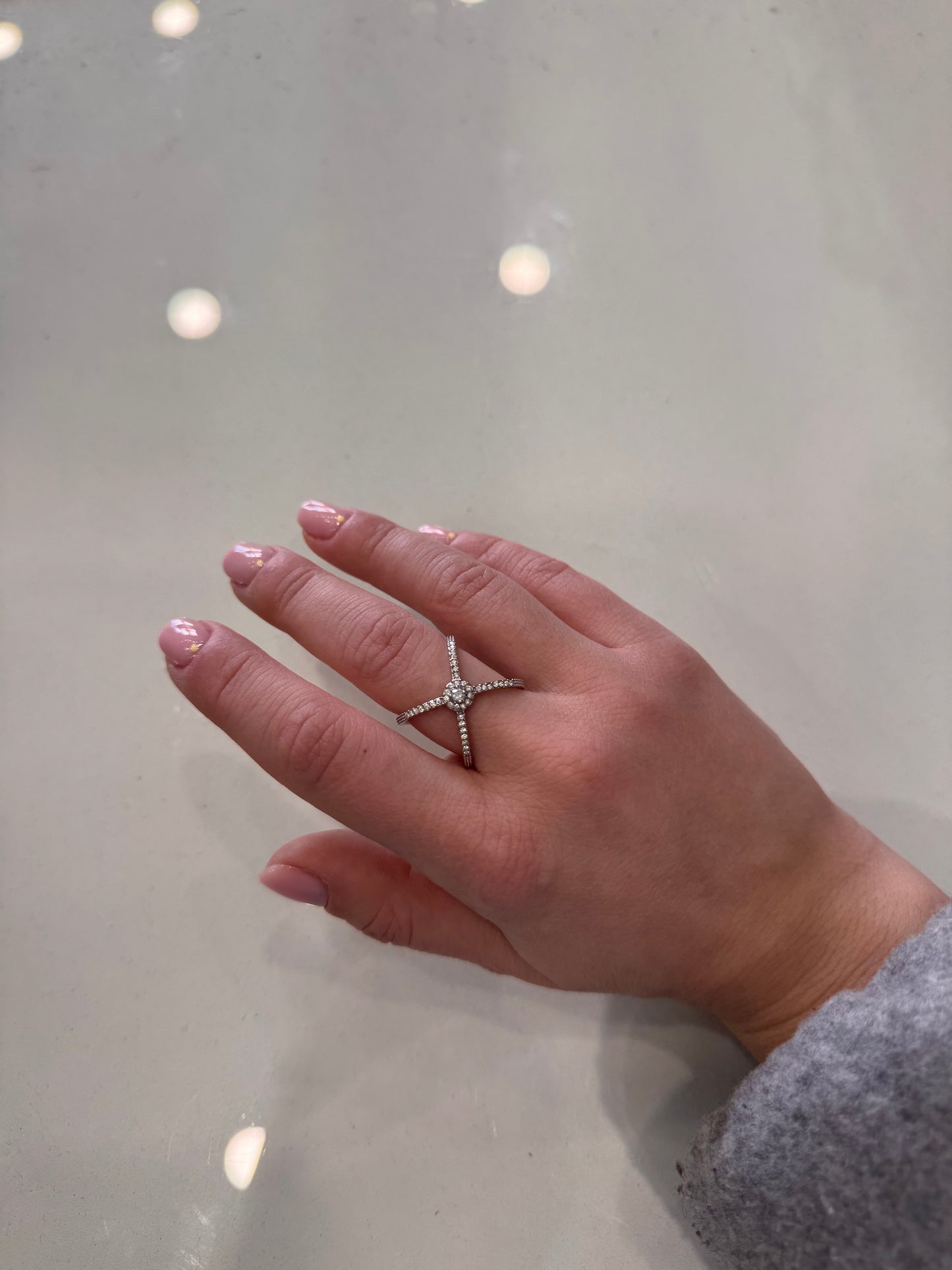 Anello incrocio diamond