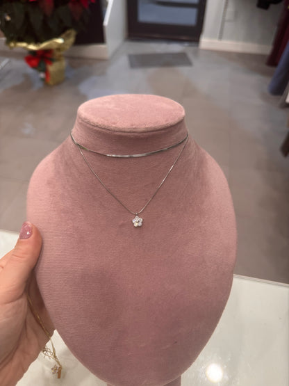 Collana doppio filo punto luce flower