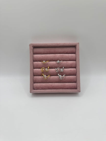 Anello onda con pietra