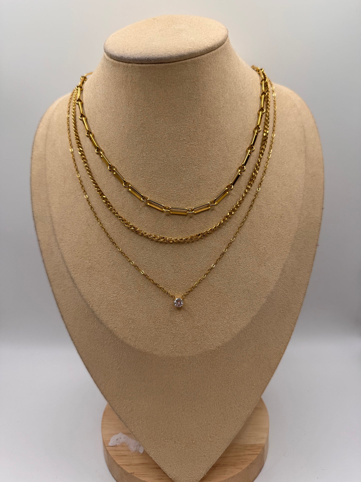 Collana 3 fili punto luce