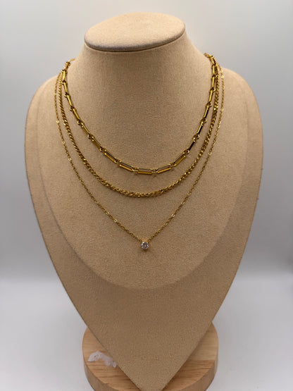 Collana 3 fili punto luce