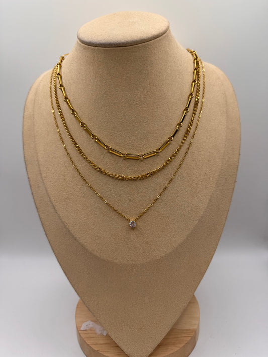 Collana 3 fili punto luce