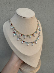 Multicolor crystal necklace