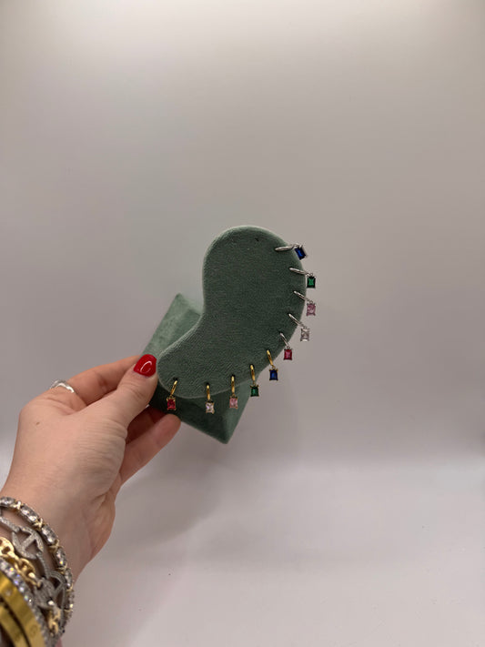 Mono hoops baguette color pendant