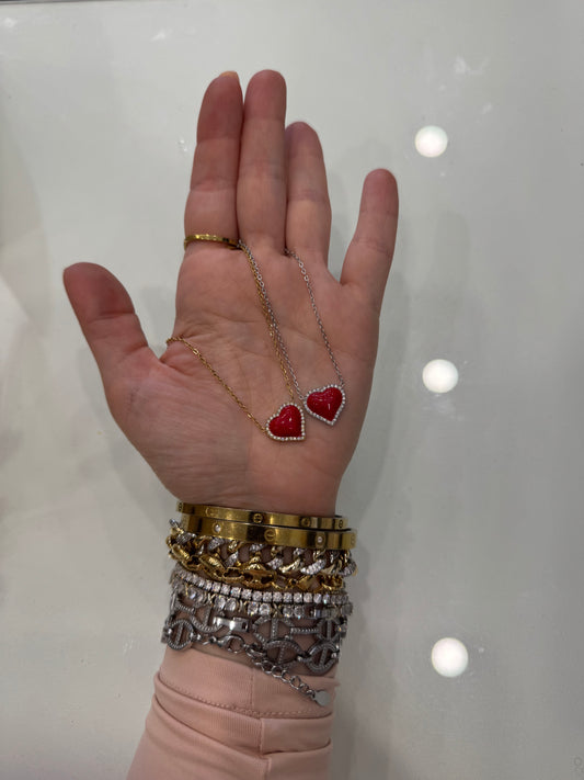 Collana cuore rosso