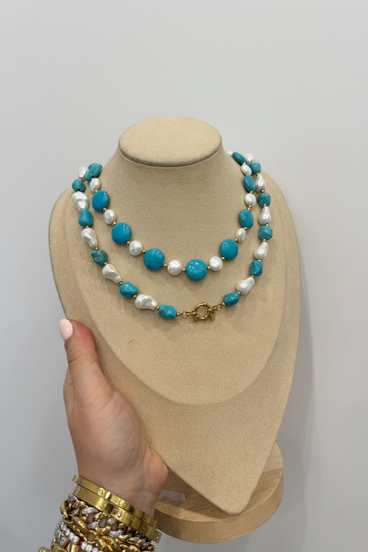 Collana turchese e perla