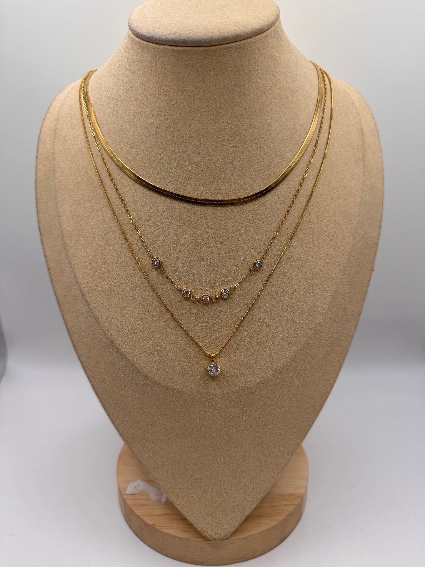 Collana 3 fili crystal