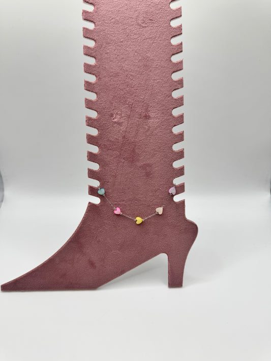 Cavigliera cuori madreperla