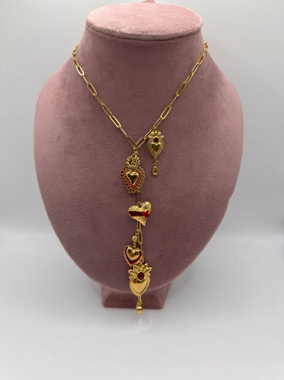 Collana y cuori rouge