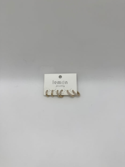 Set orecchini tubolari pave