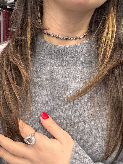 Chocker cuori diamantino