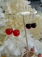 Long cherry earrings