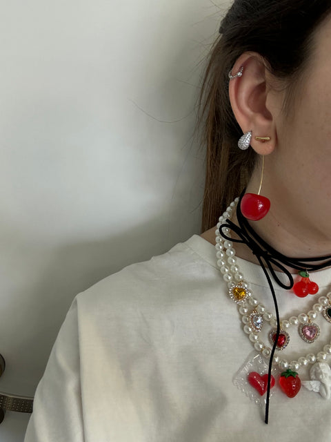 Long cherry earrings