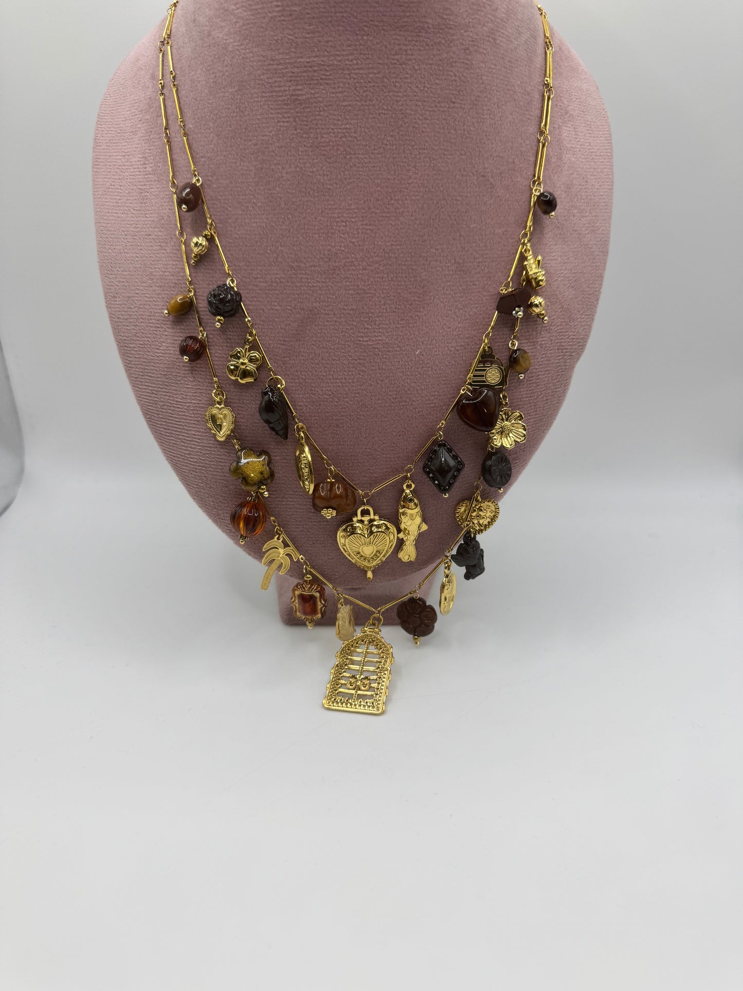 Collana 2 fili Brown