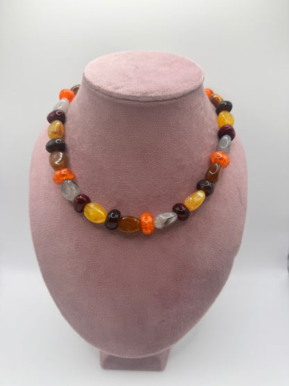 Collana pietre arancio