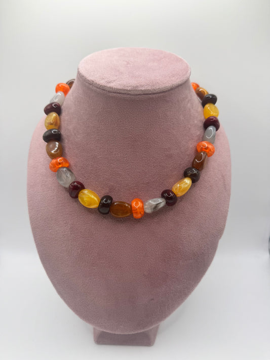 Collana pietre arancio