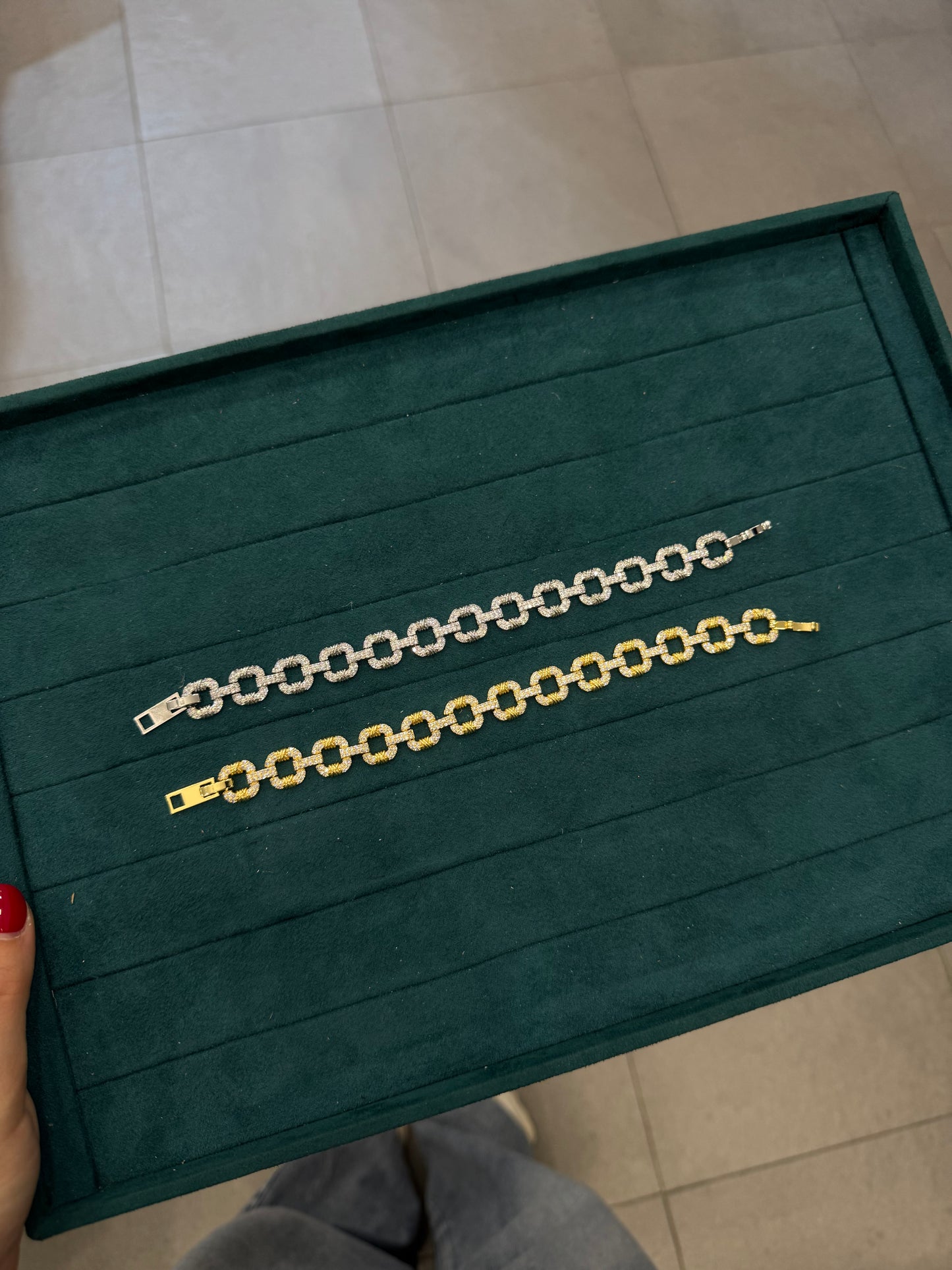 Bracciale quadro Pavè