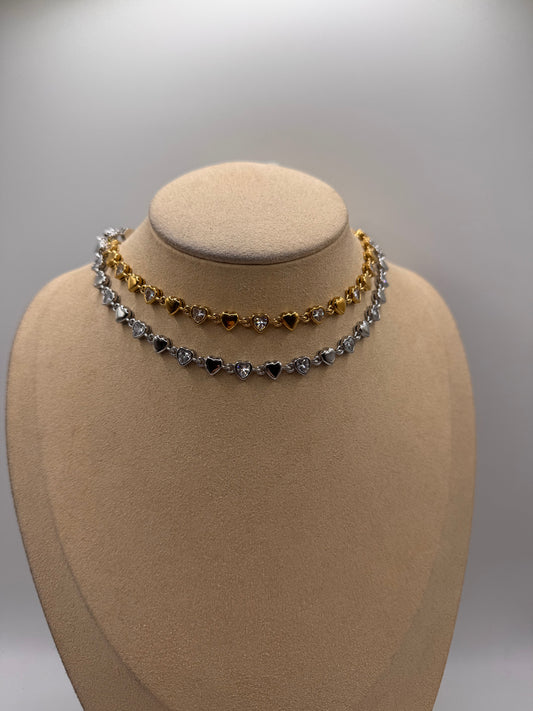 Chocker cuori diamantino