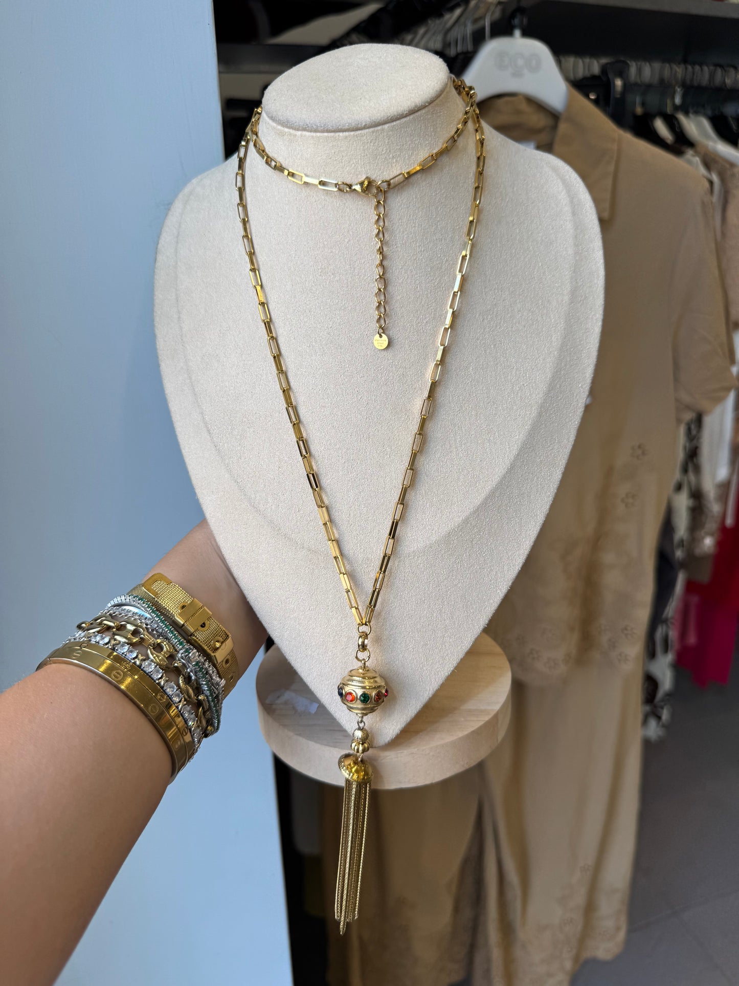 Collana lunga nappa