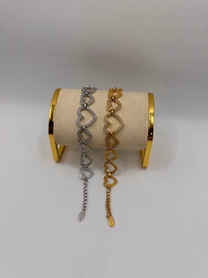 Bracciali cuori vuoti decrescente