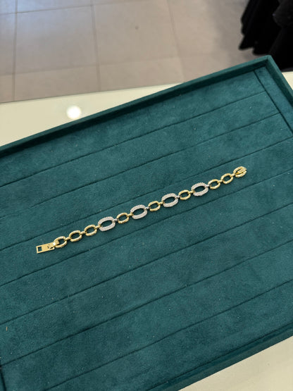 Bracciale catena bicolore