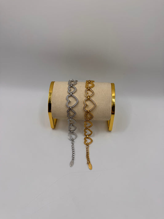 Bracciali cuori vuoti decrescente