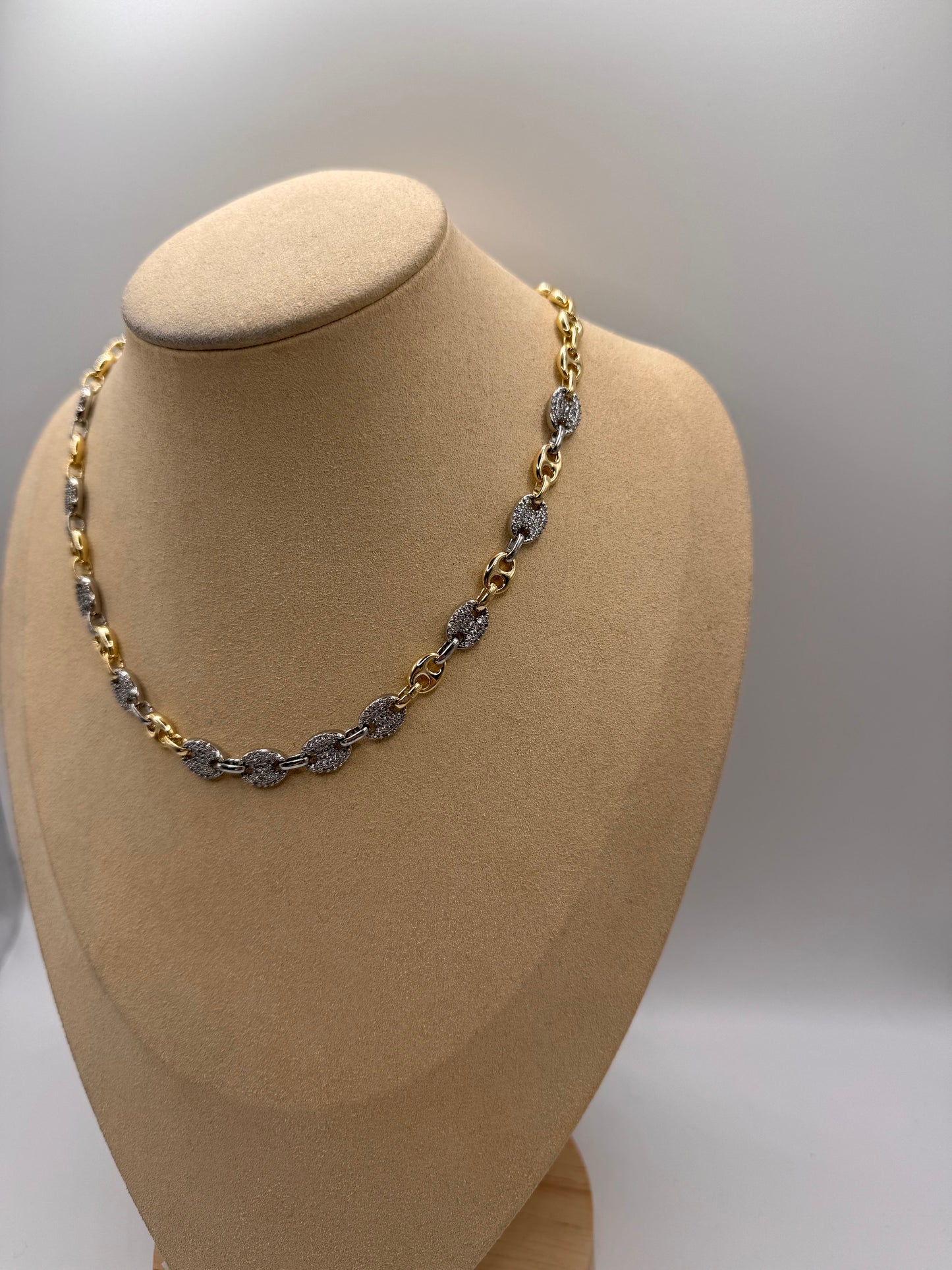 Collana maglia marinara bicolor