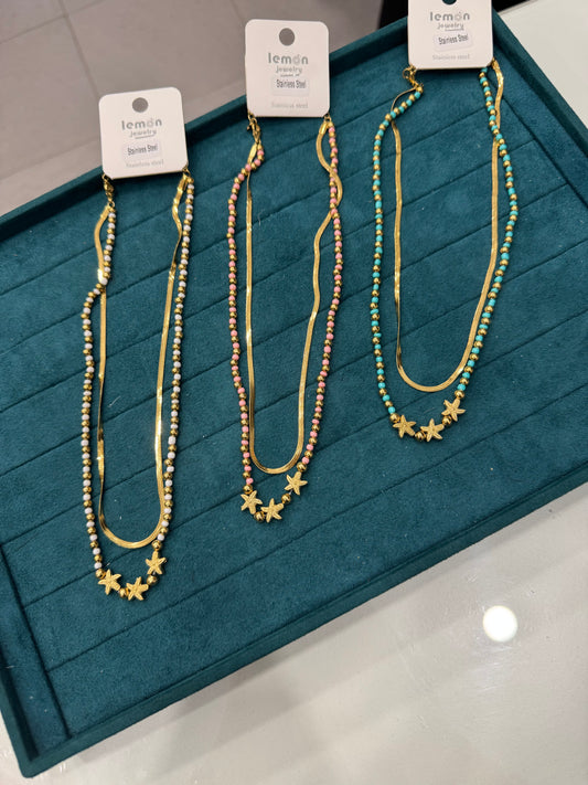 Collana doppio fil stelle marine
