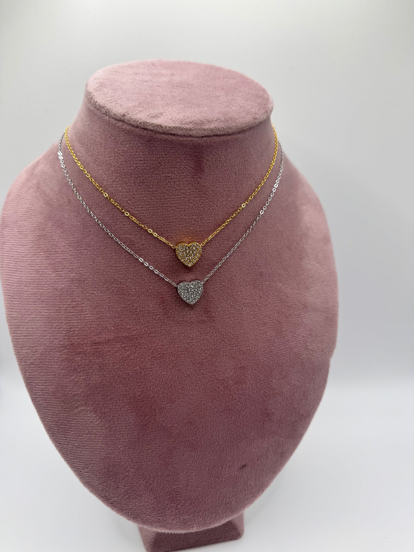 Collana cuore pavé