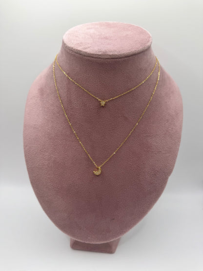 Collana doppio filo sole luna