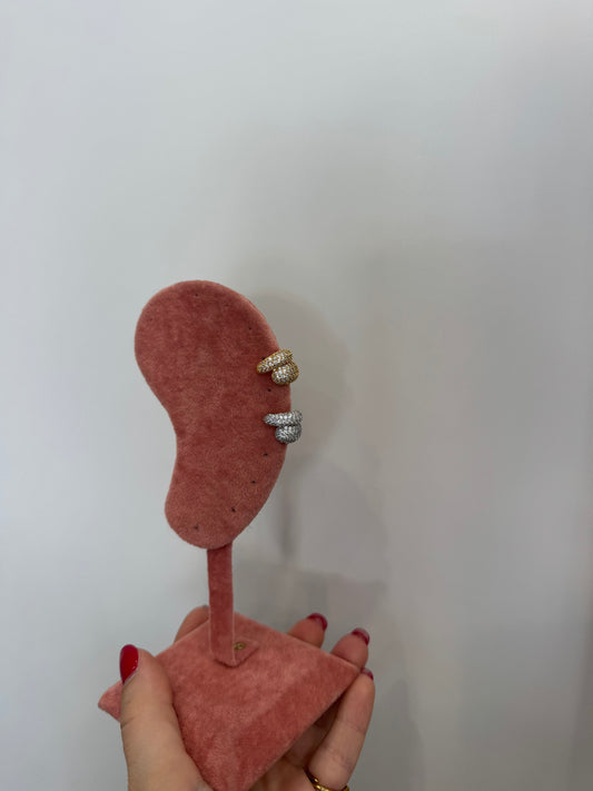 Earcuff doppia goccia pavè