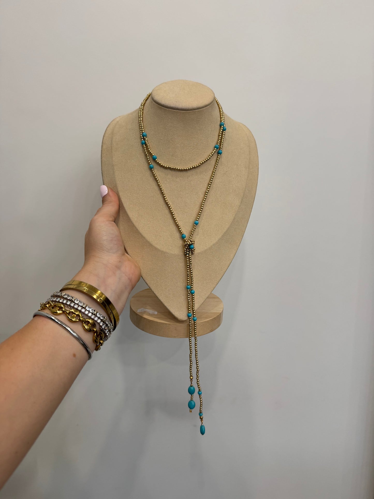 Collana multiuso turchese
