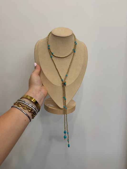 Collana multiuso turchese