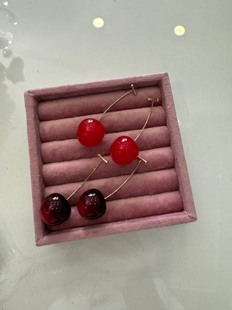 Long cherry earrings