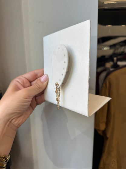 Mono orecchino pendente foglia