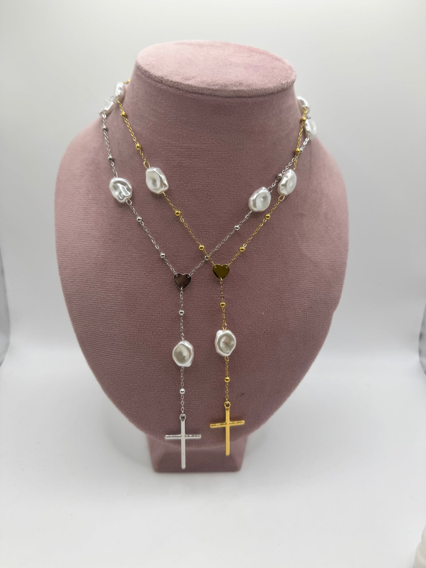 Rosario con perle piatte