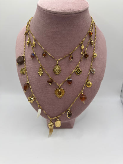 Collana 3 fili Brown