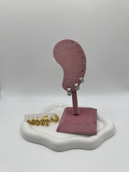 Set Hoops pavè con bordo liscio