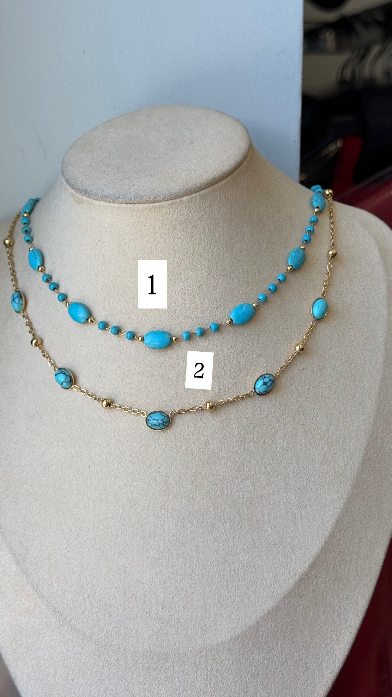 Collana chicchi turchese