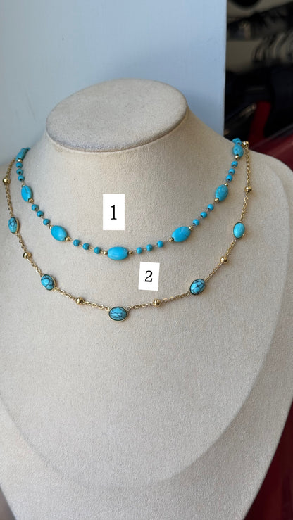 Collana chicchi turchese