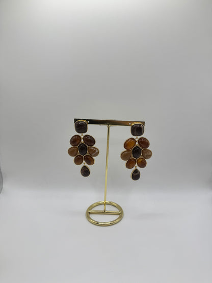 Orecchini pendenti sfumature marrone