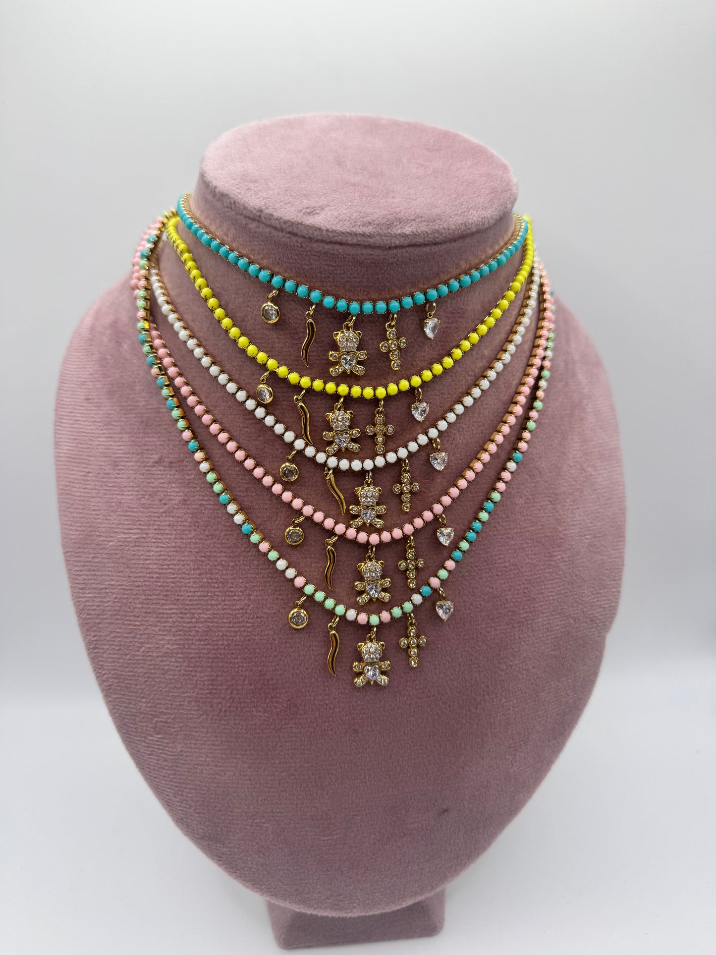 Collana tennis charms