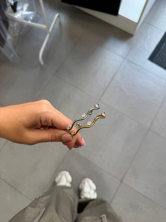 Bracciale rigido onda punti luce