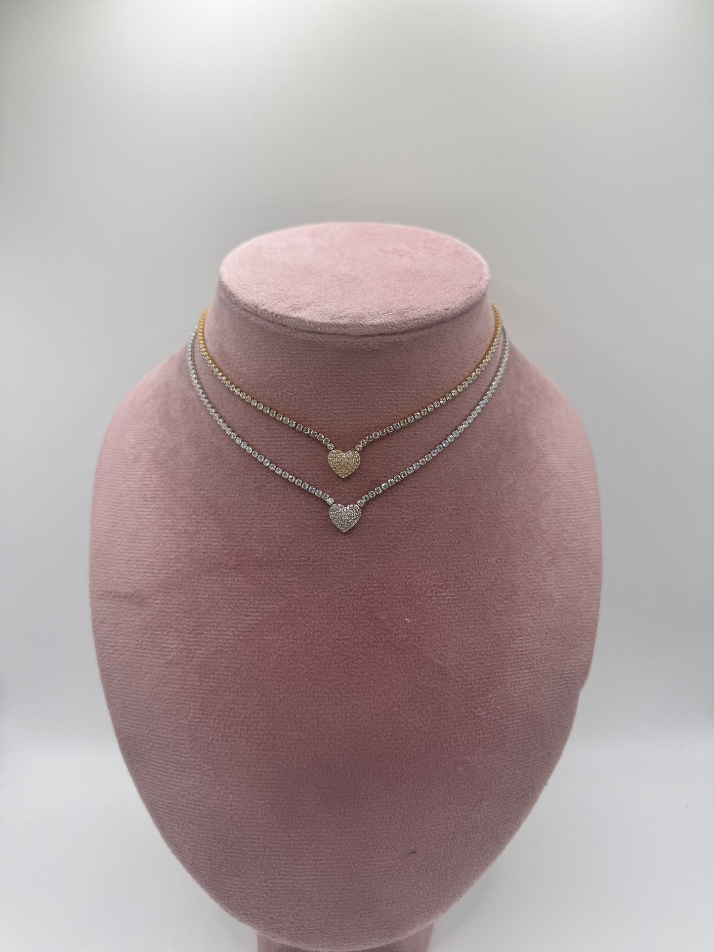 Collana tennis heart