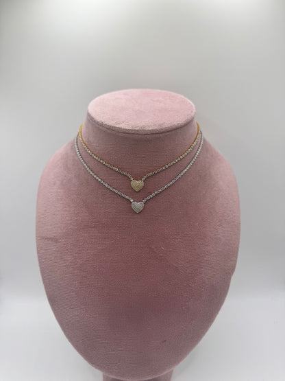 Collana tennis heart