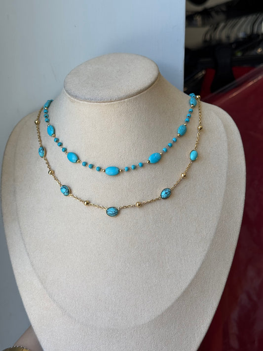 Collana chicchi turchese