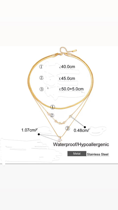 Collana 3 fili crystal