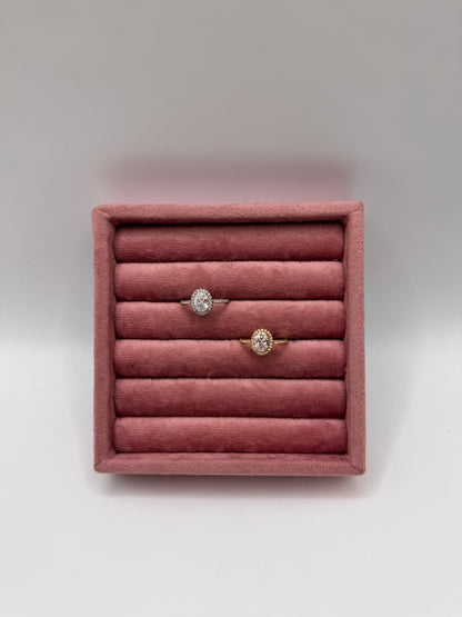 Anello solitario ovale